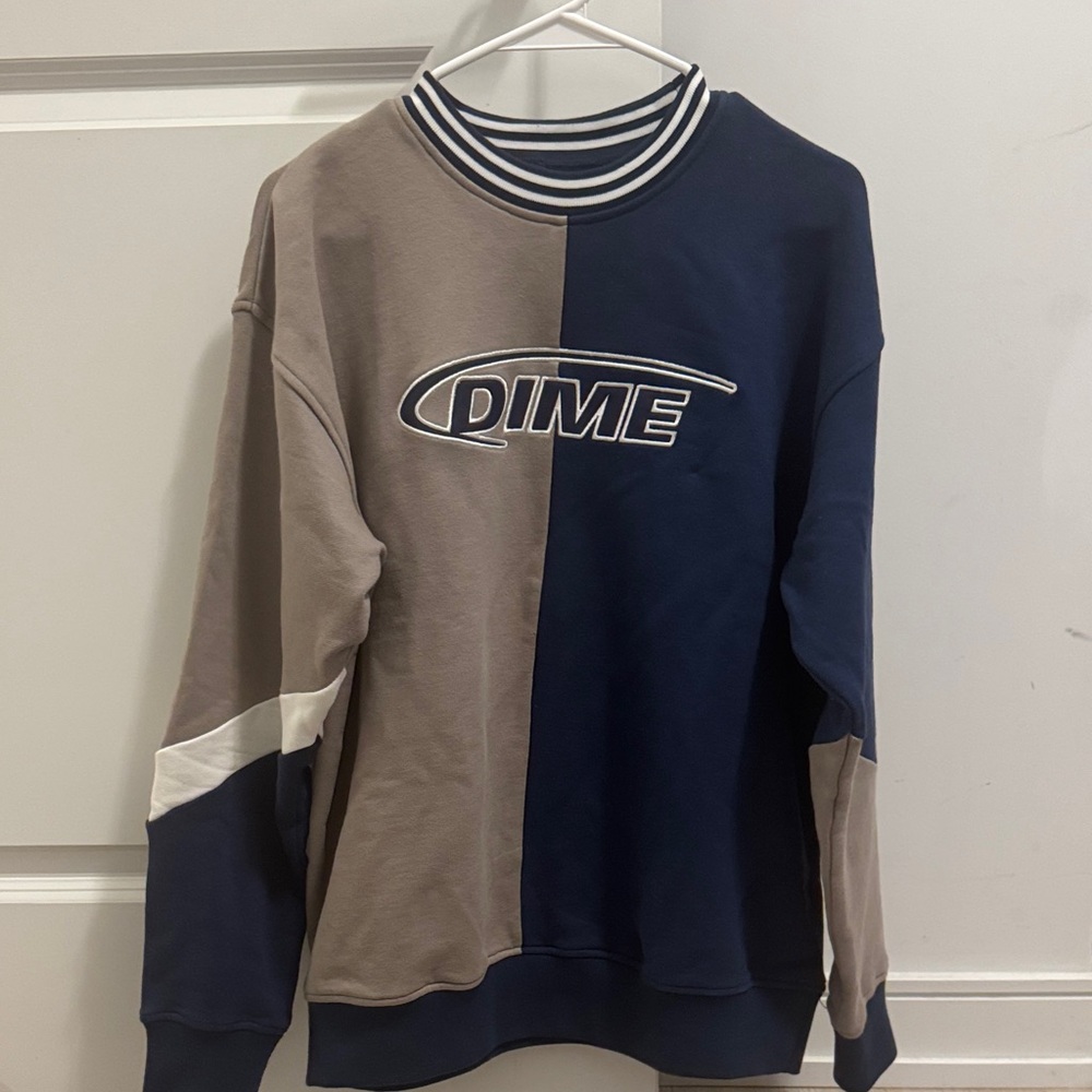 DIME MTL Two-Tone Men's Sweater - Navy and Tan
